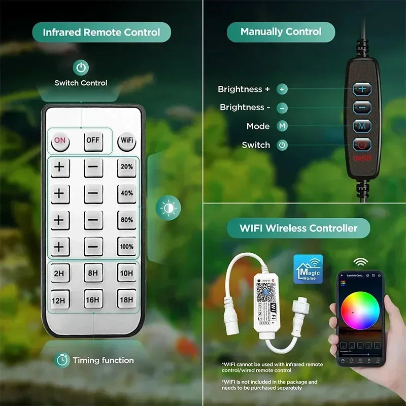 Lominie 4-Channel LED Planted Tank Light (Remote, Full Spectrum)