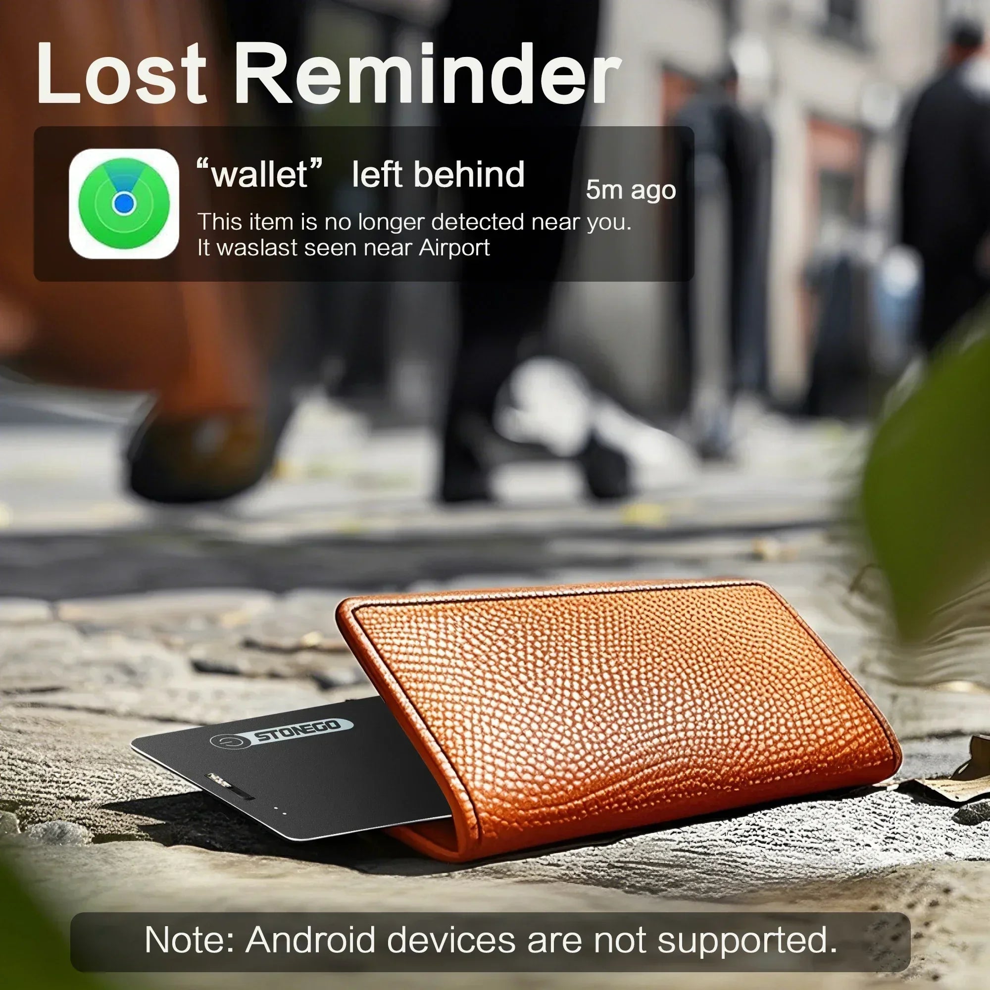 Ultra-Thin IP68 Waterproof GPS Tracker for Pets & Keys - Apple Find My (iOS)