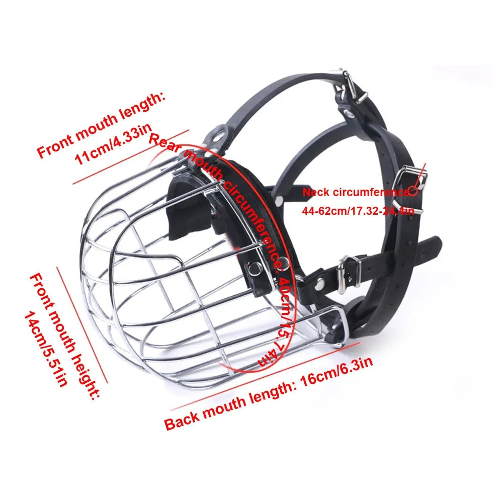 Metal Basket Dog Muzzle (Anti-Bite, Breathable, Easy Clean)