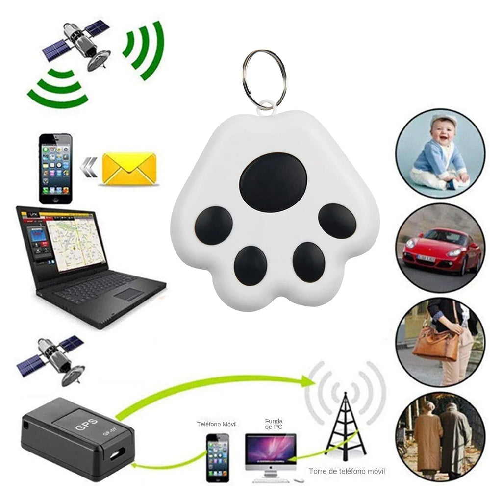 Paw-Shaped Mini Bluetooth GPS Tracker for Pets, Kids, Wallets & Keys