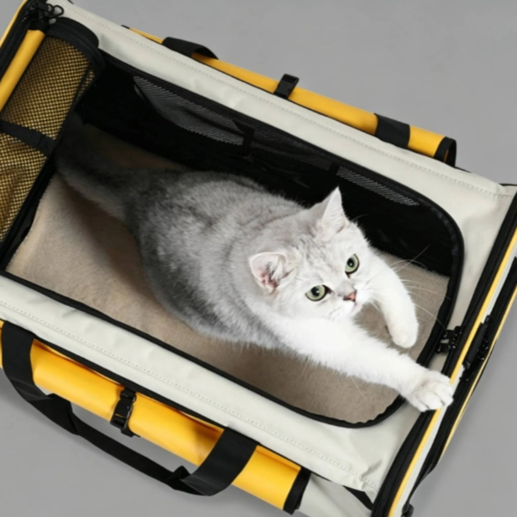 Collapsible Soft-Sided Rolling Pet Trolley Carrier