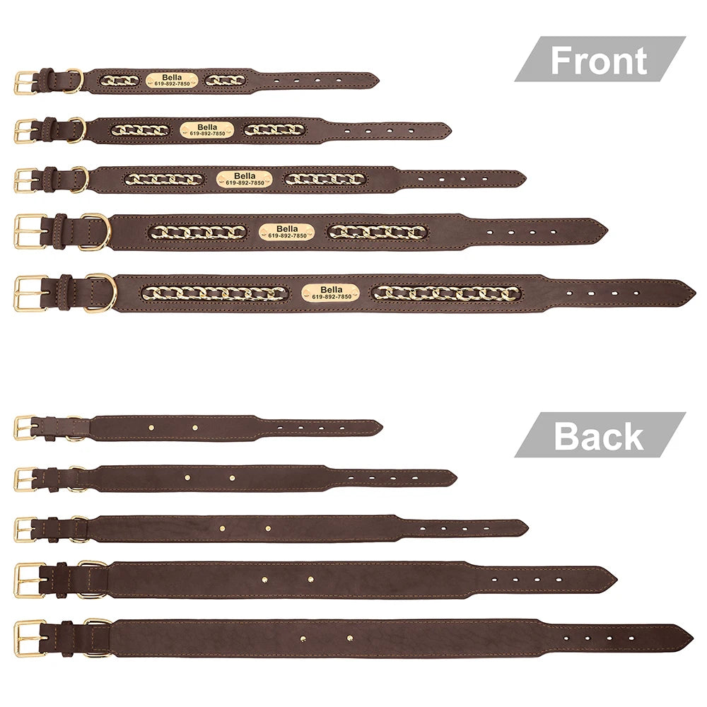 Custom Engraved Leather Dog Collar
