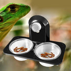 Suction-Mount Reptile Feeder & Water Bowl — Space-Saving Terrarium Dish