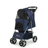 Lightweight One Click Foldable Pet Stroller for Small Medium Dogs Cats Universal Outdoor Walking Travel Carrier Push Cart