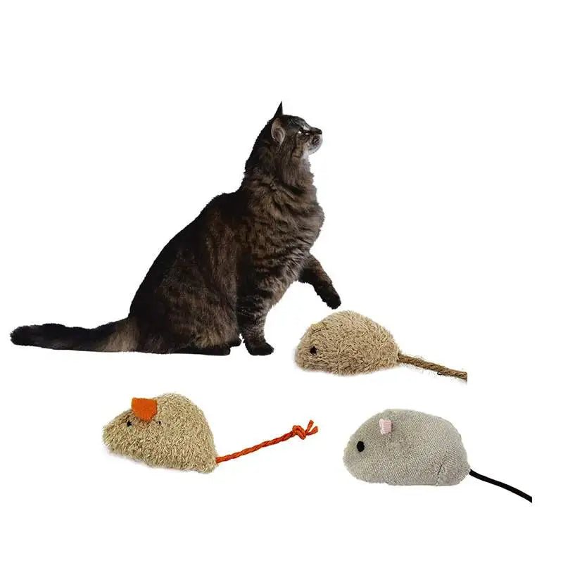 3-Piece Plush Mouse Cat Toy Set — Soft Training Toys for Kittens