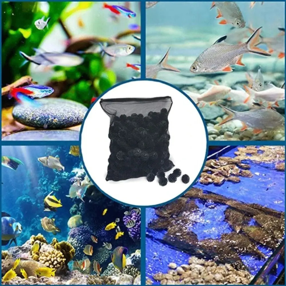 Reusable Aquarium Filter Net Bags (Black Nylon Mesh, Zip Closure)