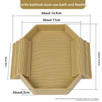 Dual-Use Turtle Bath Basin — Half-Water Habitat & Feeding Box