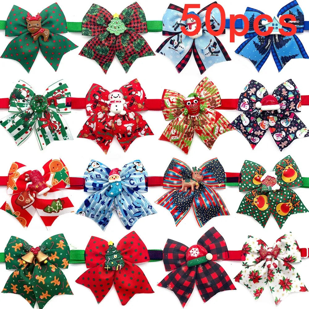 Christmas Grooming Neckties Snowman & Deer (50 or 100 Pack)