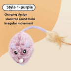 Realistic Plush Mouse Cat Toy — Wagging Tail Prey Toy for Indoor Play