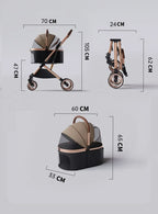 Separable Pet Stroller with Detachable Multifunctional Bag — One-Click Fold Cat & Dog Travel Cart
