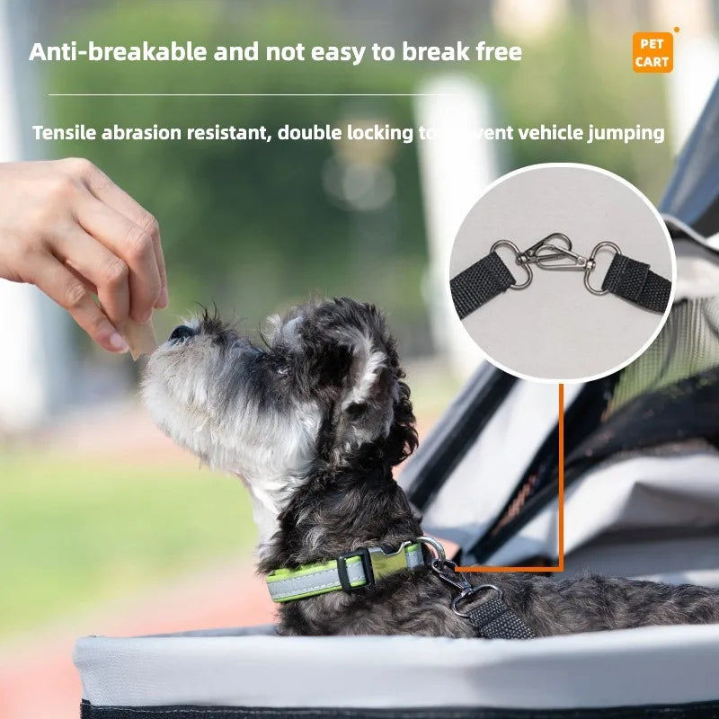 4-Wheel Folding Pet Stroller with Detachable Carrier (3-in-1)