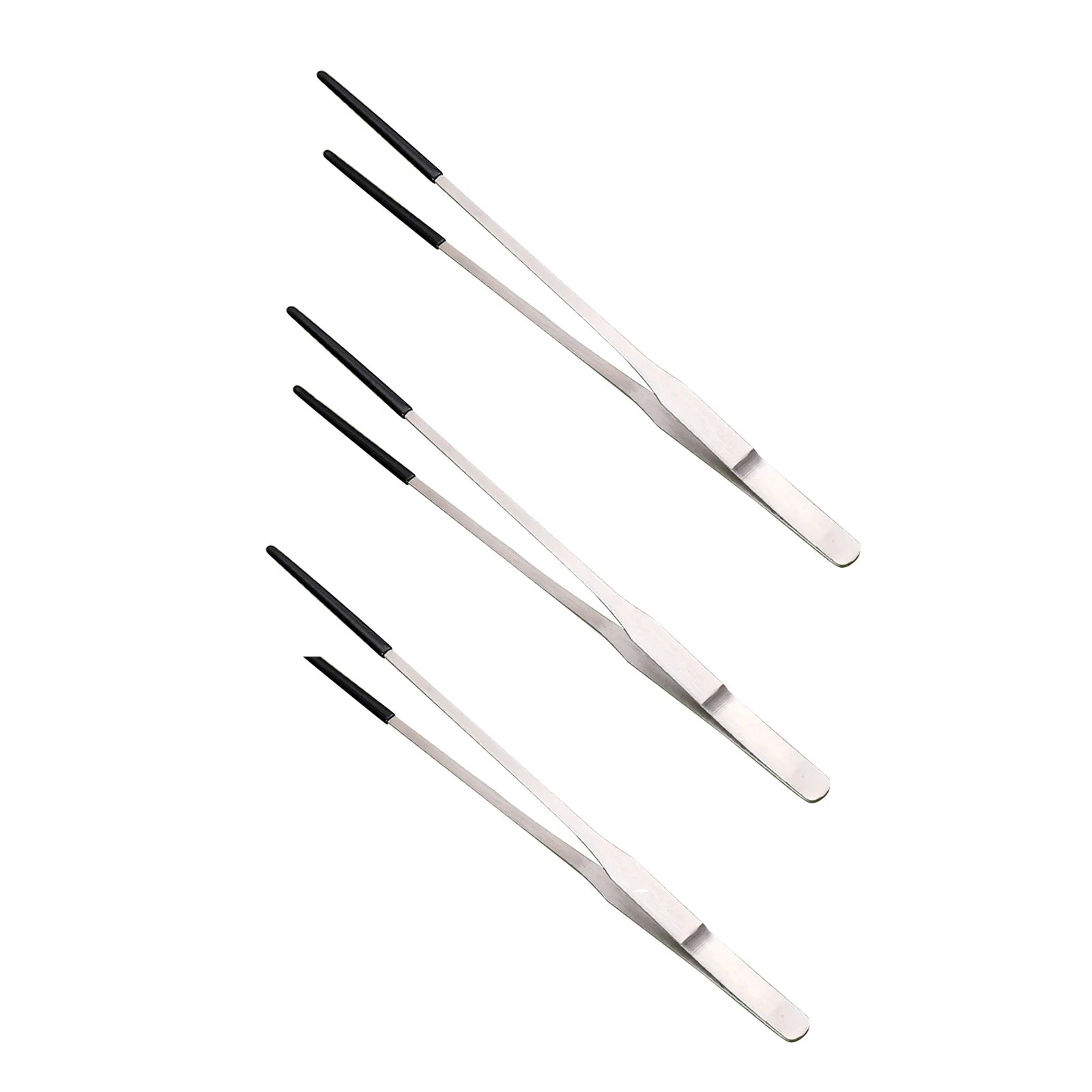 Stainless Steel Reptile Feeding Tongs — Rubber-Tip Tweezers for Safe Hand-Feeding