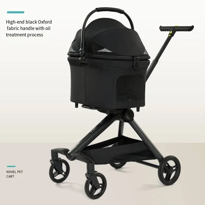 High-End Directional Pet Stroller with Separable Carrier Bag for Dogs & Cats