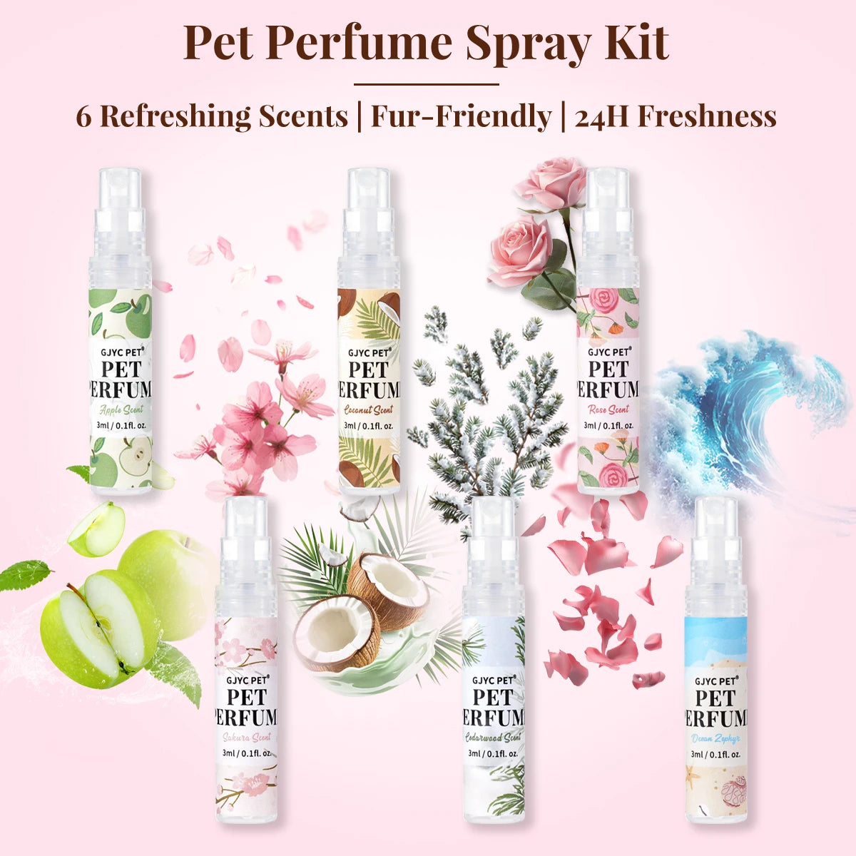 Pet Perfume Gift Set — 6-Piece Deodorizing Spray Collection