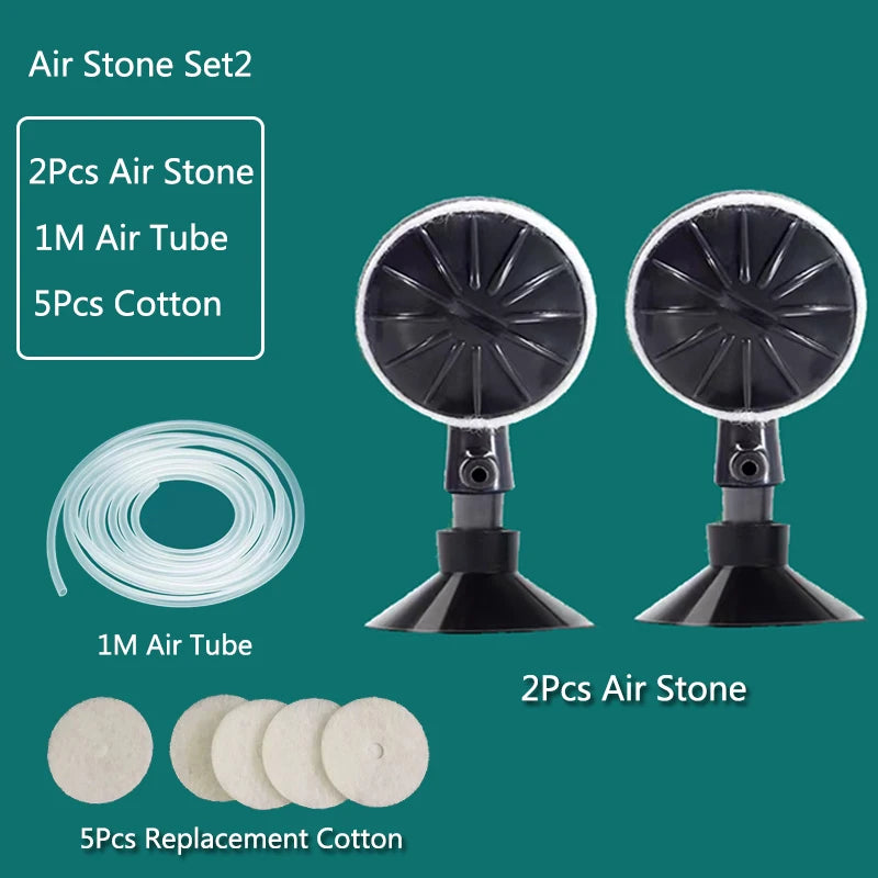 Plastic Aquarium Air Stone Aerator (1–2pcs, Pond & Fish Tank, Bubbler)
