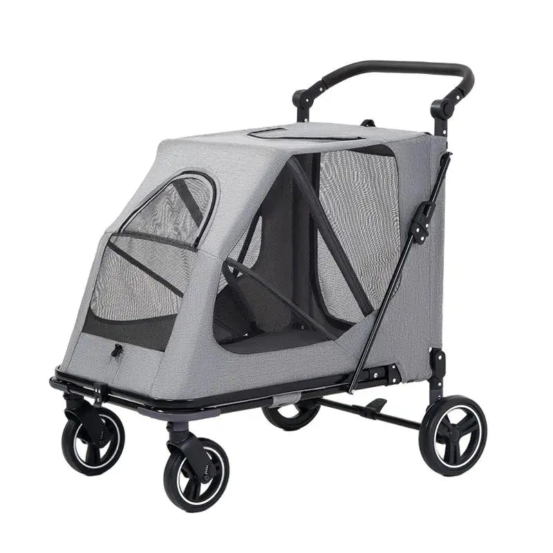Acrylic Panel Waterproof Breathable Pet Stroller for Small Dogs & Cats