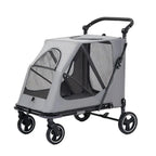 Acrylic Panel Waterproof Breathable Pet Stroller for Small Dogs & Cats