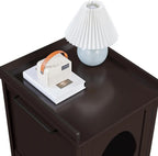 Hidden Cat Litter Box Cabinet with Towel Bar (Espresso)