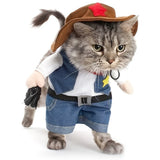 Cowboy Costume for Cats with Hat (Transformable Cosplay Outfit)