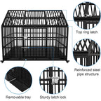 XL Dog Crate with Rooftop & Lockable Wheels (54in)