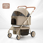 Large Foldable Pet Cart for Medium & Large Dogs & Cats — Separable Sunbathing Outdoor Cart with Wide Cabin