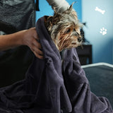 Quick-Dry Microfiber Dog Towel — Paw Print & Bone Design, 1 or 3-Pack