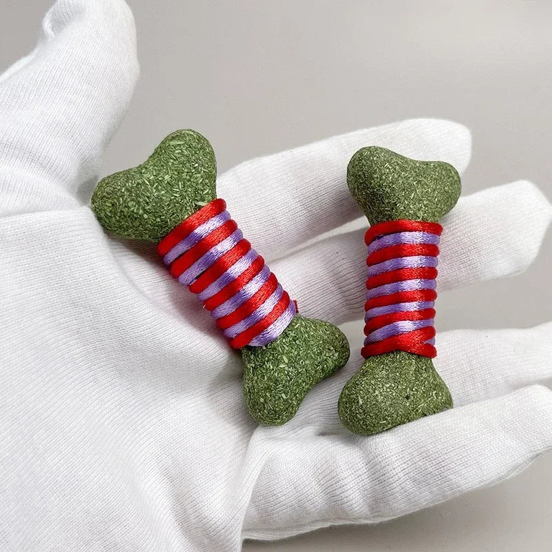Catnip Bone-Shaped Rope Cat Dental Toy — Lick, Chew & Clean