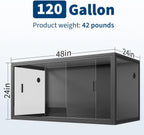 120 Gallon Front-Opening Glass Reptile Terrarium — For Bearded Dragons & Snakes