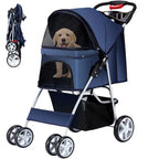 4-Wheel Pet Jogger Stroller Cart with Cup Holder for Small & Medium Dogs & Cats