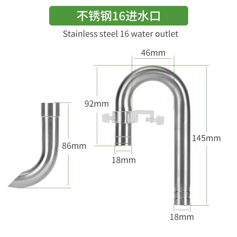 Stainless Steel Aquarium Filter Inlet & Outlet Tubes (Shrimp Safe)