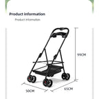 4-Wheel Folding Pet Stroller with Detachable Carrier (3-in-1)