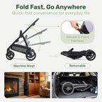 3-in-1 All-Terrain Pet Stroller with Detachable Aluminum Frame Carrier for Dogs & Cats