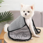 Quick-Dry Pet Towel with Pocket Design — Hangable Absorbent Bath Wrap