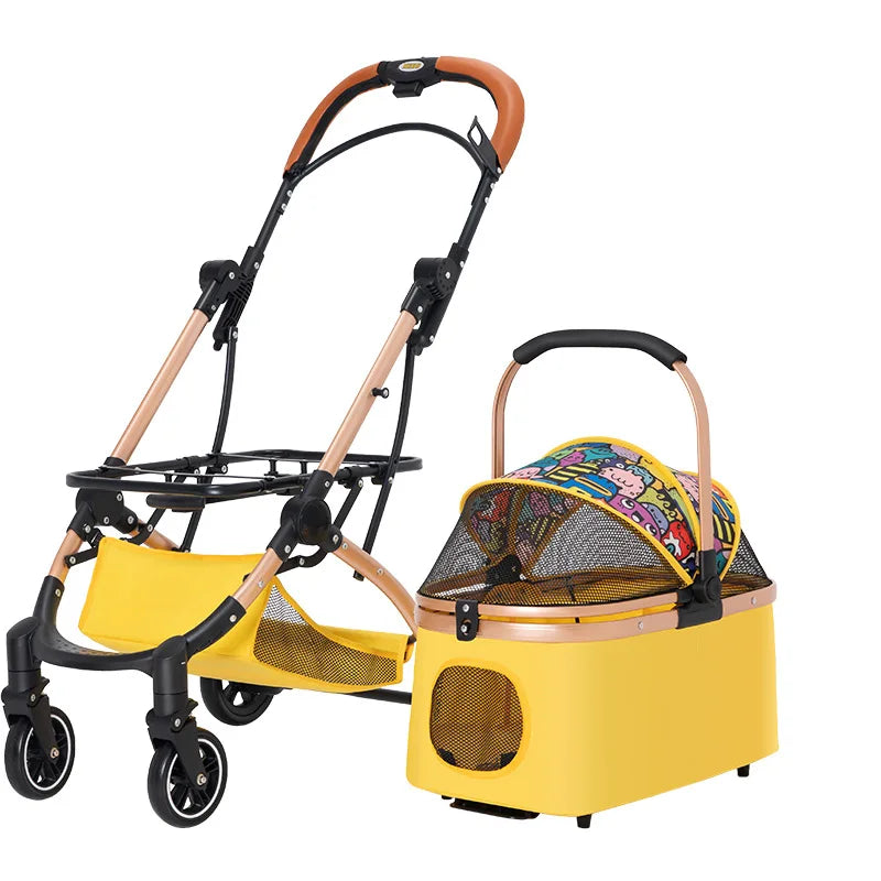 3-in-1 Pet Stroller with Car Seat (4-Wheel, Foldable, up to 36 lbs)