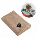 Microfiber Dog & Cat Bath Towel — Embroidered, Super-Absorbent, Two Sizes