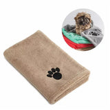 Microfiber Dog & Cat Bath Towel — Embroidered, Super-Absorbent, Two Sizes