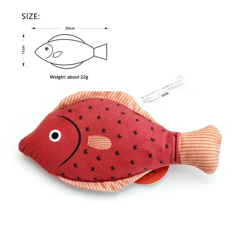 Catnip & Silvervine Fish Kicker Toy — Chew-Resistant with Wand Attachment