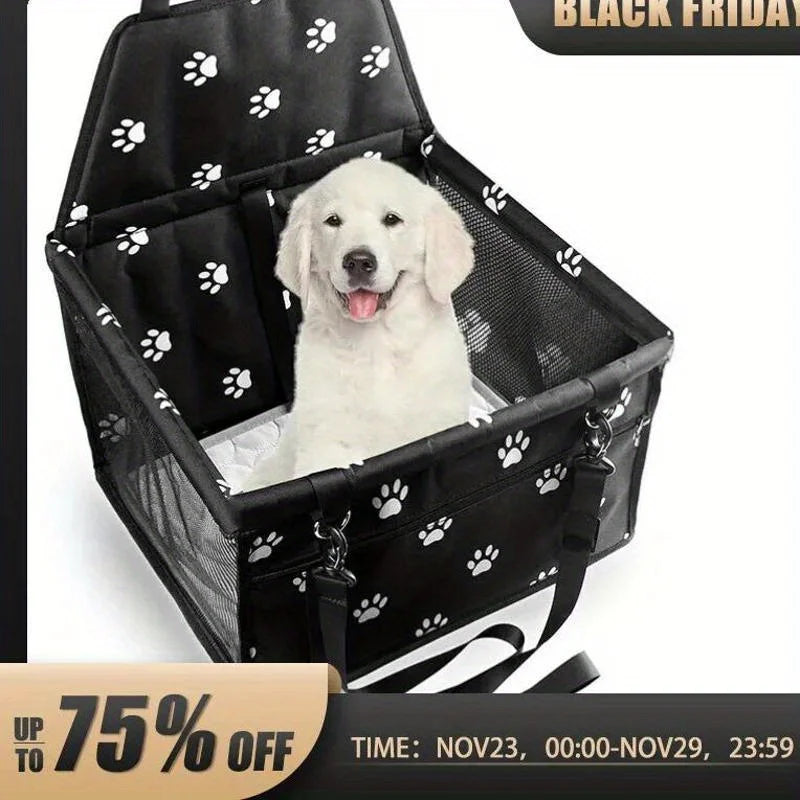 Foldable Dog Car Booster Seat with Safety Belt