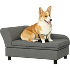 Elevated Dog Bed with Hidden Storage & Soft Cushion, Gray