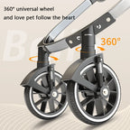 Bello Pet Trolley Stroller for Dogs & Cats — Multi-Function Travel Cart with Carrier Compartment