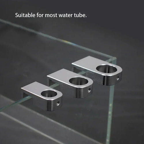 Aluminum Alloy Aquarium Tube Holder Clamp (Water Pipe Hose Mount, Glass Clip)