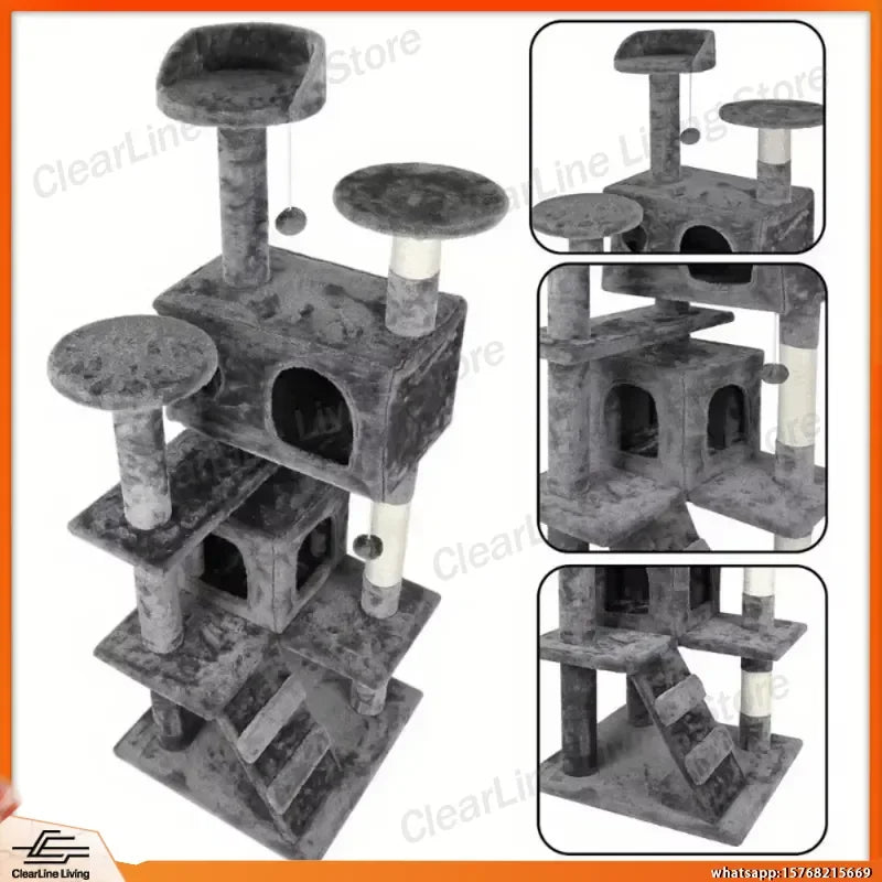 55-Inch Cat Tree Activity Center with Condo