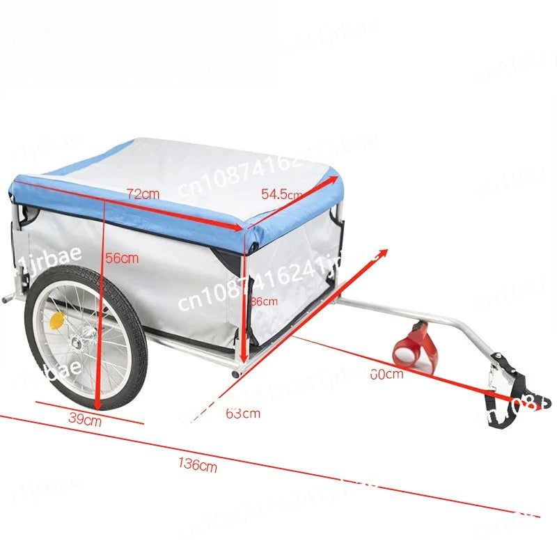 Foldable Bicycle Rear Pet Trailer — Pull-Behind Cycling Carrier for Pets & Outdoor Baggage