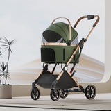 Pet Stroller Ultra Lightweight Detachable Basket One Button Folding Dog Cat Carrier Walking Travel