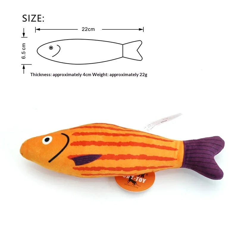 Catnip & Silvervine Fish Kicker Toy — Chew-Resistant with Wand Attachment