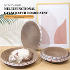 2-in-1 Cardboard Cat Scratcher Bowl Bed