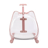 Pet Carrier with Wheels Transparent Pet Carrier Suitcase Hard-Sided Cats, Small Dogs, Travel, Airport, Professional Visits