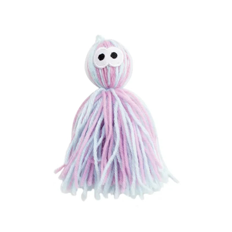 Wool Octopus Plush Cat Toy — Bite-Resistant Self-Righting Kitten Play Ball