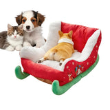 Christmas Sleigh Pet Bed (Removable Washable Plush Cover)