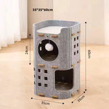 Multi-Layer Cylindrical Cat Castle with Play Holes